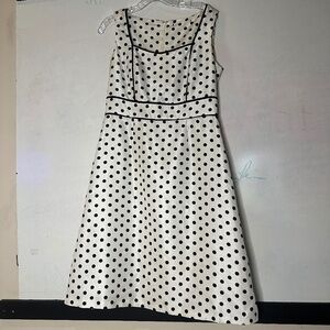 Vintage Black and white polka dot dress (XL)